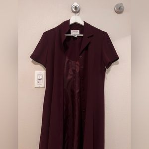 Burgundy collared Talbots Women’s Dress in Petite 6P